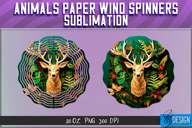 Deer Paper Wind Spinners Sublimation Sublimation Fly Design 