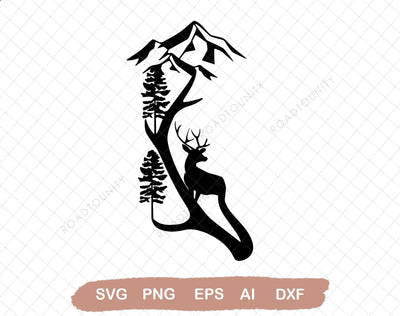 Deer Scene Svg file, Svg Files For Cricut, 24oz Venti Cold Cup Design, EPS file, SVG file SVG DiamondDesign 