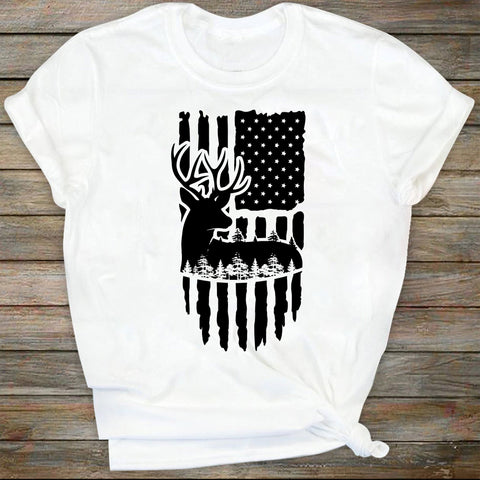 Deer Silhouette Flag! SVG, PNG, CNC, Laser, Vinyl Cutter, Silhouette, Cricut,Svg File for Cricut, Ai, Png, Dxf. Eps SVG DiamondDesign 