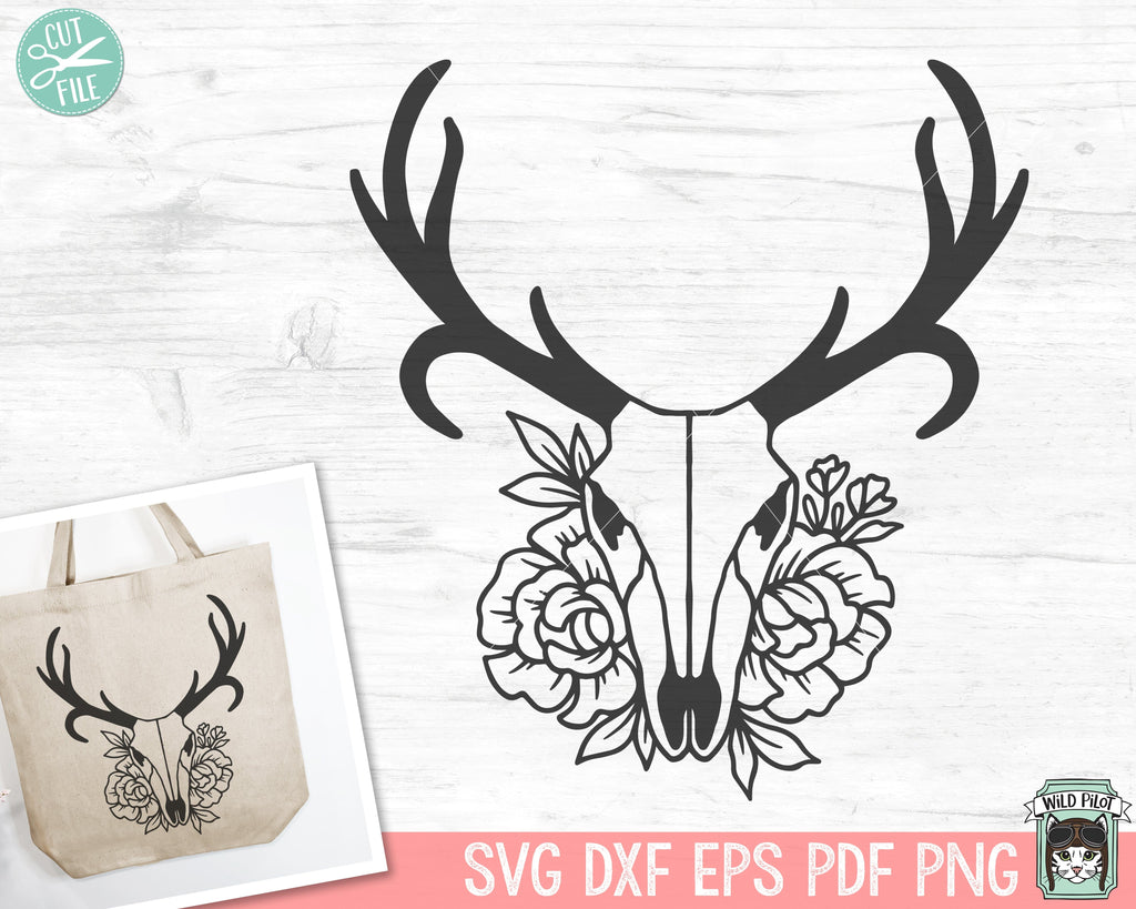 Deer Skull Flowers SVG, Deer Skull Floral SVG, Southwest svg, Boho svg ...