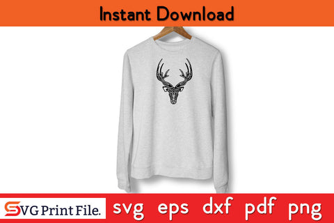 Deer skull Hunting SVG PNG Cut Files SVG SVG Print File 
