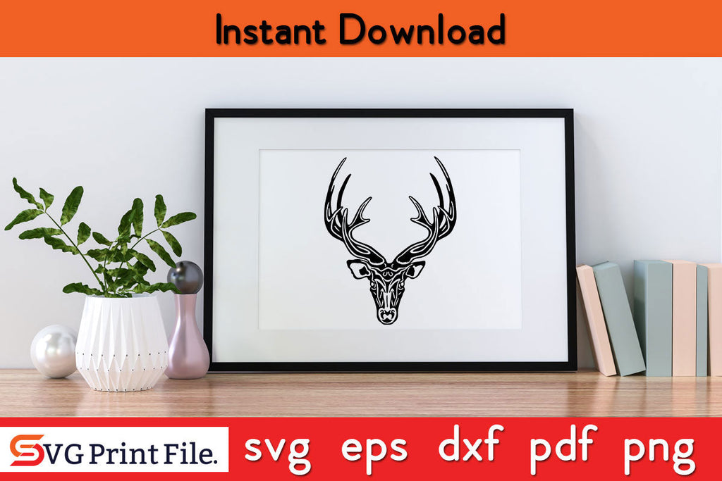 Deer skull Hunting SVG PNG Cut Files - So Fontsy