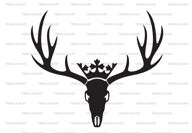 Deer skull with crown SVG TribaliumArtSF 
