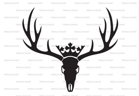 Deer skull with crown SVG TribaliumArtSF 