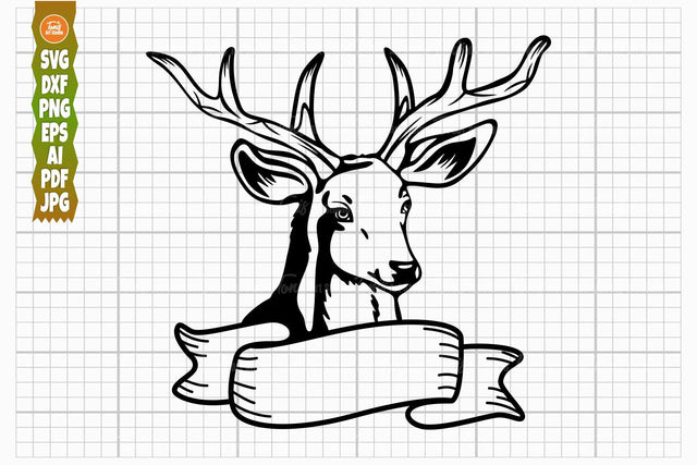 Deer Split Monogram, Deer Head Svg, Hunting Svg SVG TonisArtStudio 