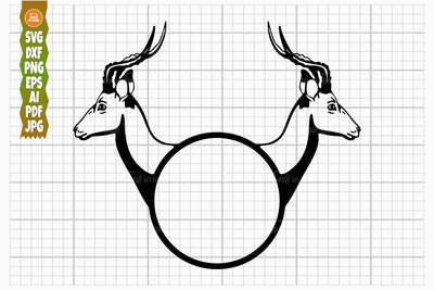 Deer Split Monogram, Deer Head Svg, Hunting Svg SVG TonisArtStudio 