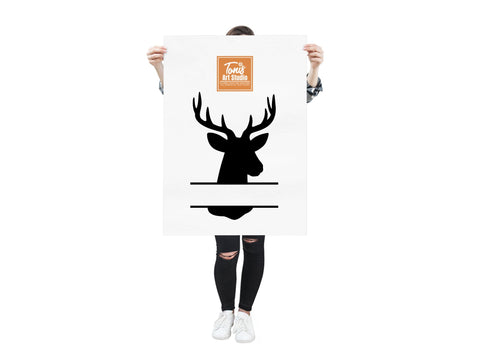 Deer Split Monogram SVG, Deer Head Svg, Hunting Svg, Deer Silhouette Svg, Cut Files for Cricut, Digital Download SVG TonisArtStudio 