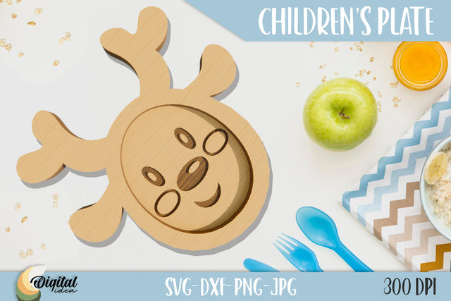 Deer SVG. Children's Plate Laser Cut. 3D Funny Design. SVG Evgenyia Guschina 