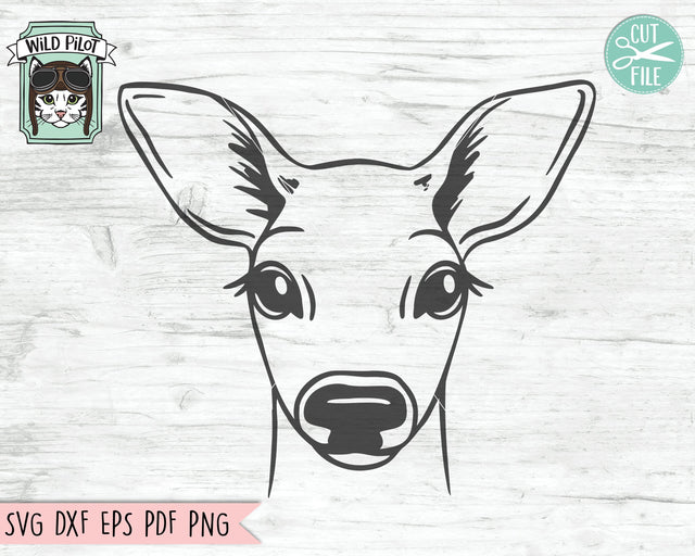 Deer SVG, Deer Cut File, Deer Face SVG Cut File, Animal Face SVG, Cute Fawn SVG, Animal SVG, Animal Face SVG, Christmas Reindeer SVG, Reindeer Cut File SVG Wild Pilot 