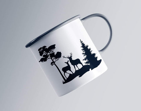 Deer SVG DXF Cut Files, dxf files for plasma, cnc files for wood, mountain svg, forest svg, deer svg, hunting svg SVG CutLeafSvg 