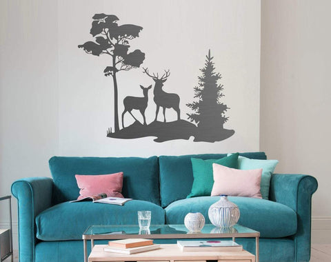 Deer SVG DXF Cut Files, dxf files for plasma, cnc files for wood, mountain svg, forest svg, deer svg, hunting svg SVG CutLeafSvg 