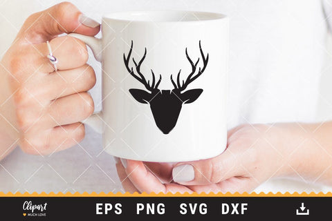 Deer SVG, DXF, PNG, Deer Antler Cut Files SVG ClipartMuchLove 