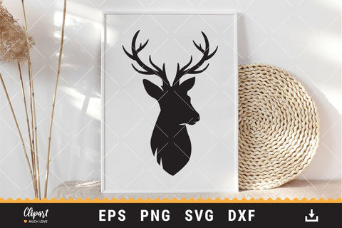 Deer SVG, DXF, PNG, Deer Antler Cut Files SVG ClipartMuchLove 
