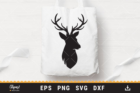 Deer SVG, DXF, PNG, Deer Antler Cut Files SVG ClipartMuchLove 