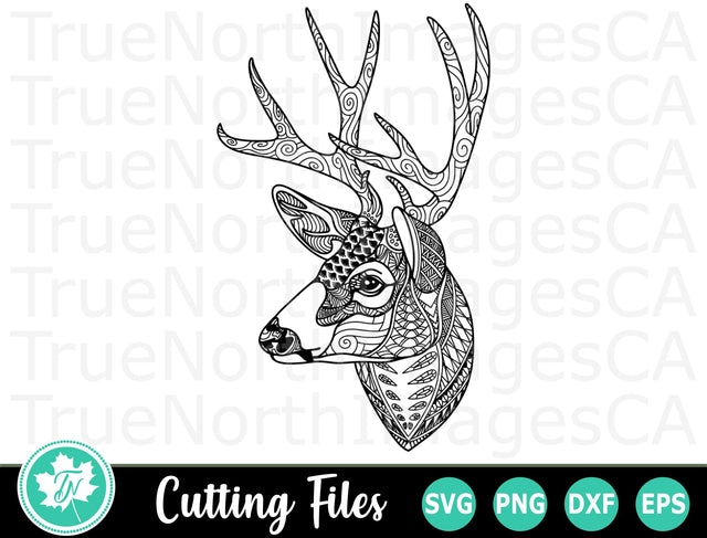 Deer SVG | Zentangle SVG | Mandala SVG SVG TrueNorthImagesCA 