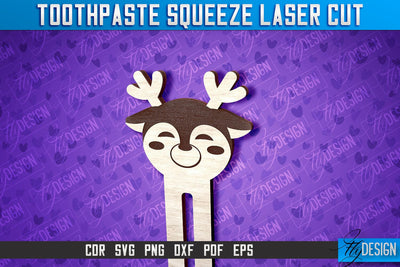 Deer Toothpaste Squeezer Laser Cut | Laser Cut SVG Design | CNC File SVG Fly Design 
