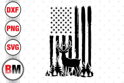 Deer US Flag SVG, PNG, DXF Files SVG BMDesign 