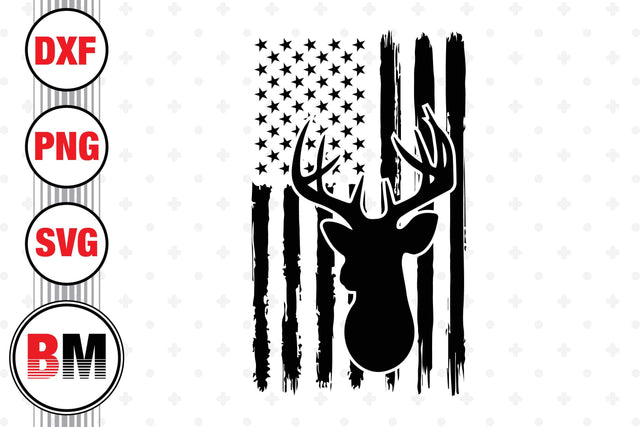 Deer US Flag SVG, PNG, DXF Files SVG BMDesign 