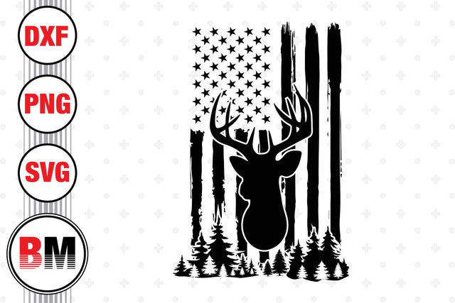 Deer US Flag SVG, PNG, DXF Files SVG BMDesign 