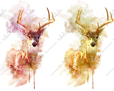 Deer, Watercolor, Sublimation, Clipart, PNG, JPG Sublimation nikola 