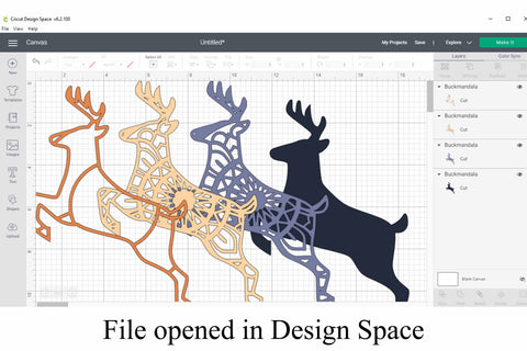 Deer with Antlers Layered Mandala SVG 3D Paper Digital Honeybee 