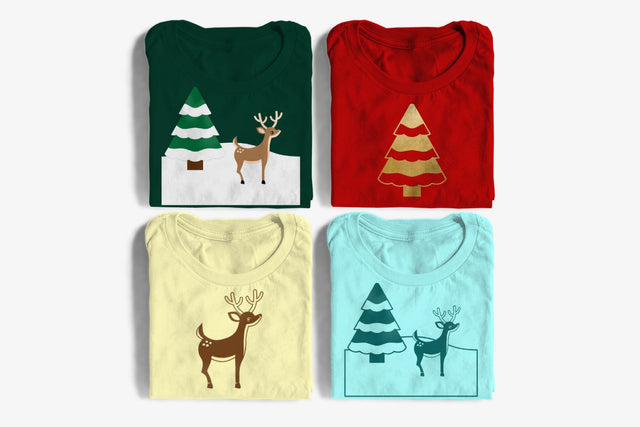 Deer with Snowy Tree SVG Designed by Geeks 