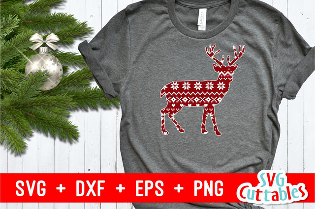Deer with Sweater Pattern SVG Svg Cuttables 
