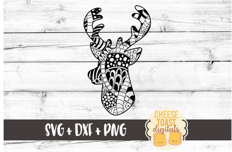 Deer - Zen Doodle Art - Animal SVG PNG DXF Files SVG Cheese Toast Digitals 