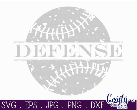 Defense Baseball Svg - Grunge Baseball Cut File SVG Crafty Mama Studios 
