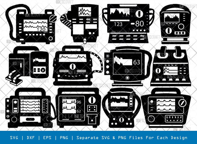 Defibrillator machine Silhouette, Heart Machine SVG, Defibrillator Svg, Defibrillator Test Svg, Cardiac Bundle, SB00824 SVG ETC Craft 