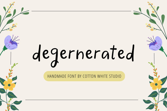 Degenerated Font Cotton White Studio 