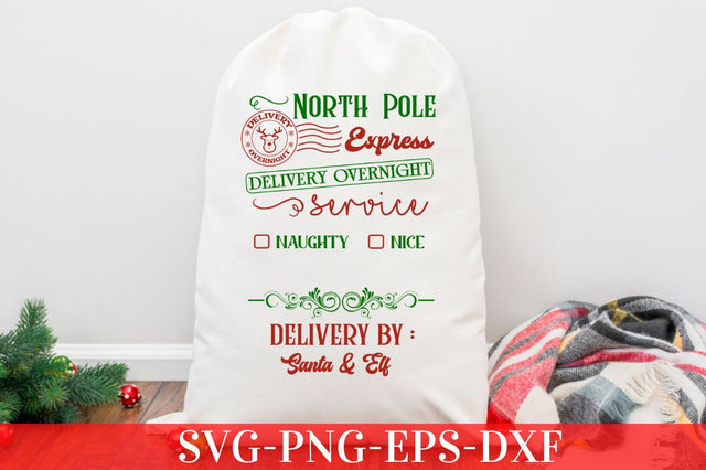 Delivery overnight North pole express delivery overnight service naughty nice delivery by : santa & elf SVG SVG DESIGNISTIC 