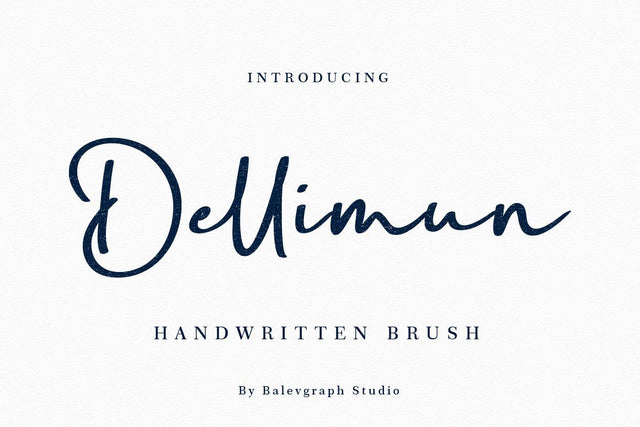 Dellimun Handwritten Brush Script Font Balevgraph Studio 