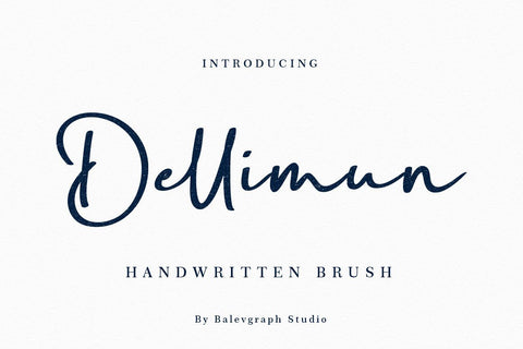Dellimun Handwritten Brush Script Font Balevgraph Studio 