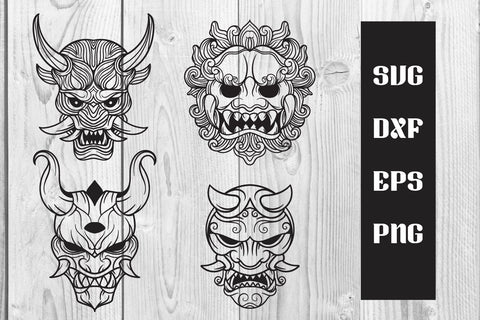 demon mask svg, japanese mask demon SVG dadan_pm 