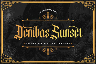 Denibas Sunset - Blackletter Font Font StringLabs 