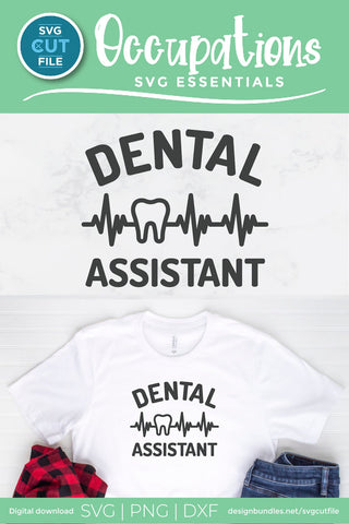 Dental assistant svg, dentist assistant with ekg svg, dental assistant heartbeat svg, dentistry svg, svg dxf png, tooth, teeth, cricut SVG SVG Cut File 
