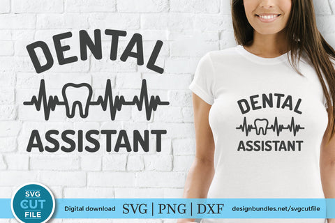 Dental assistant svg, dentist assistant with ekg svg, dental assistant heartbeat svg, dentistry svg, svg dxf png, tooth, teeth, cricut SVG SVG Cut File 