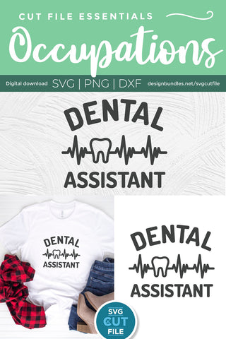 Dental assistant svg, dentist assistant with ekg svg, dental assistant heartbeat svg, dentistry svg, svg dxf png, tooth, teeth, cricut SVG SVG Cut File 