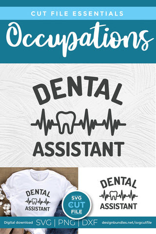Dental assistant svg, dentist assistant with ekg svg, dental assistant heartbeat svg, dentistry svg, svg dxf png, tooth, teeth, cricut SVG SVG Cut File 