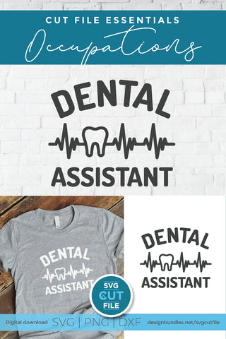 Dental assistant svg, dentist assistant with ekg svg, dental assistant heartbeat svg, dentistry svg, svg dxf png, tooth, teeth, cricut SVG SVG Cut File 