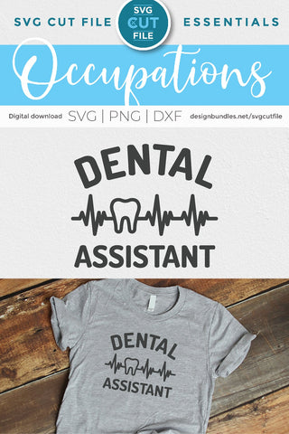 Dental assistant svg, dentist assistant with ekg svg, dental assistant heartbeat svg, dentistry svg, svg dxf png, tooth, teeth, cricut SVG SVG Cut File 