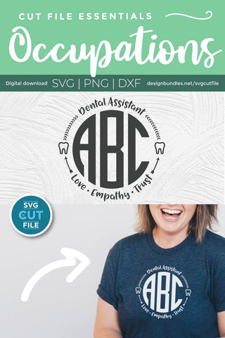 Dental Assistant svg, monogram, dental Assistant monogram svg SVG SVG Cut File 