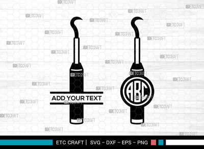 Dental Equipments Monogram SVG, Split Monogram SVG, Extracting Forceps Svg, Dental Icon, Mouth Mirror Svg, Periodontal Probe Svg, Dental Equipments SVG ETC Craft 