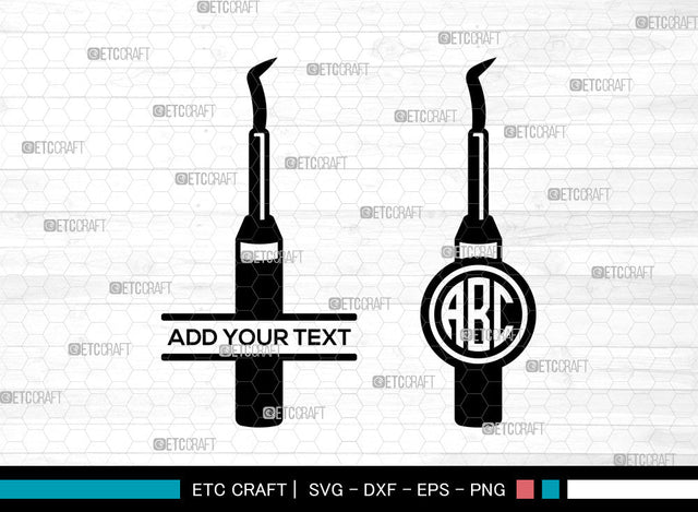 Dental Equipments Monogram SVG, Split Monogram SVG, Extracting Forceps Svg, Dental Icon, Mouth Mirror Svg, Periodontal Probe Svg, Dental Equipments SVG ETC Craft 