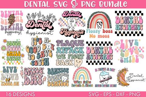 Dental Hygienist Dentist Quotes SVG Bundle PNG Sublimation SVG Freeling Design House 