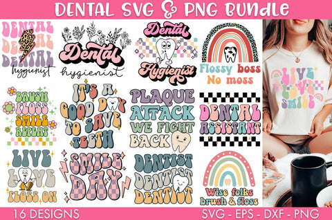 Dental Hygienist Dentist Quotes SVG Bundle PNG Sublimation SVG Freeling Design House 