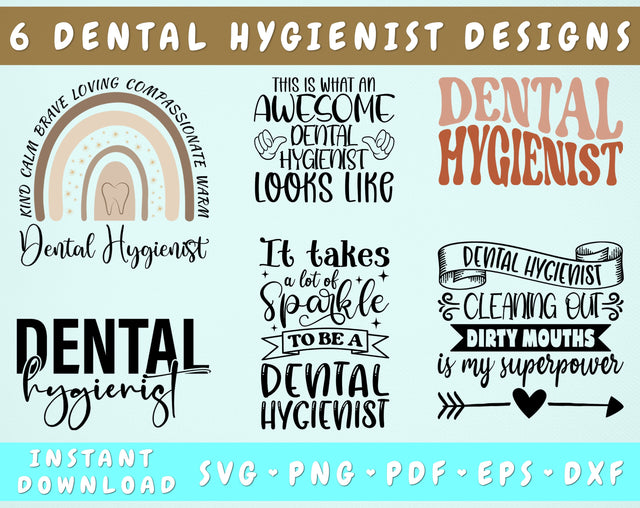 Dental Hygienist SVG Bundle, 6 Designs, Dental Hygienist Shirt SVG, It Takes A Lot Of Sparkle To Be A Dental Hygienist SVG, Dental Hygienist Definition SVG SVG HappyDesignStudio 