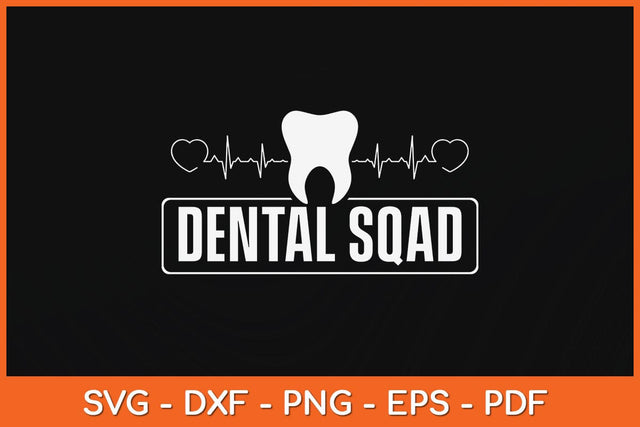 Dental Squad Heartbeat Teeth Dentist Svg Design SVG artprintfile 