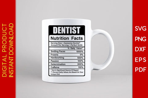 Dentist Nutrition Facts SVG PNG PDF Cut File SVG Creativedesigntee 